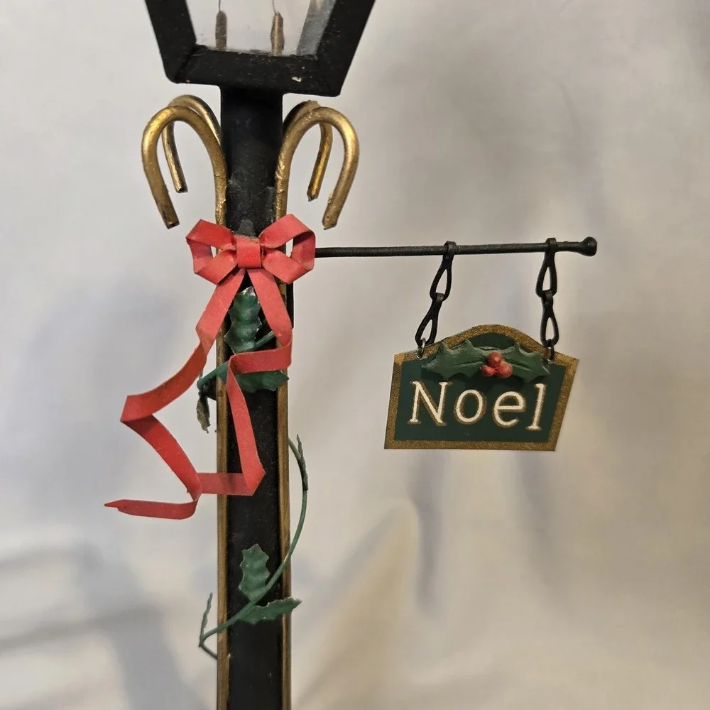 Vintage Midwest Importers Metal Christmas Lamp Post Noel Sign Holiday Decor 15